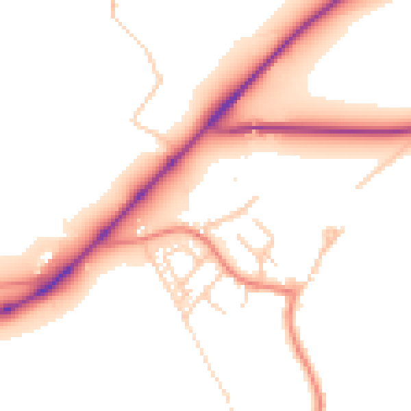 Daytime road noise heatmap for CA12 5RW