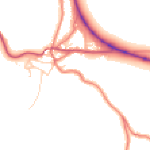 Daytime road noise heatmap for CA12 5ST