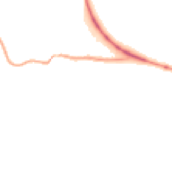 Night-time road noise heatmap for CA12 5ST