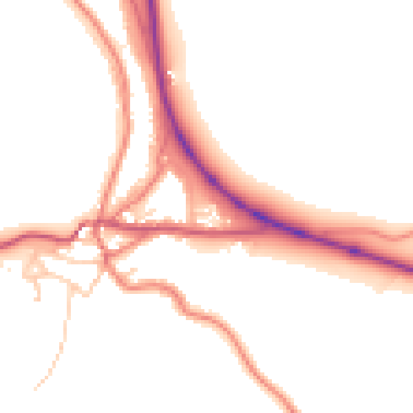Daytime road noise heatmap for CA12 5TB