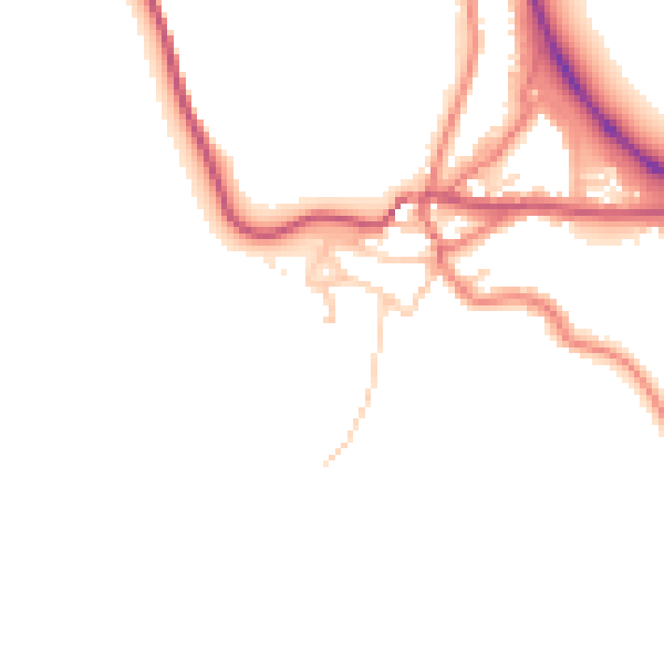Daytime road noise heatmap for CA12 5TR