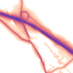 Daytime road noise heatmap for CA16 6XZ