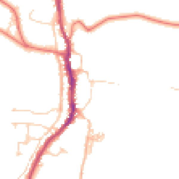 Daytime road noise heatmap for CA17 4AB