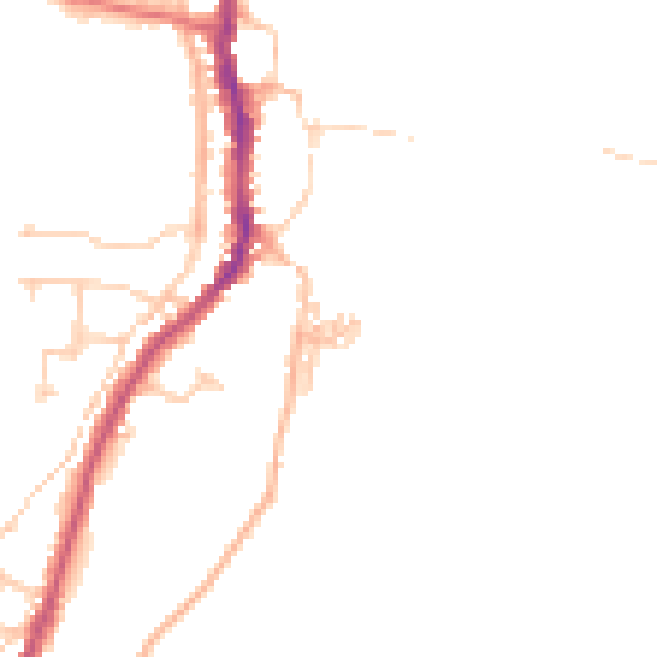 Daytime road noise heatmap for CA17 4AF