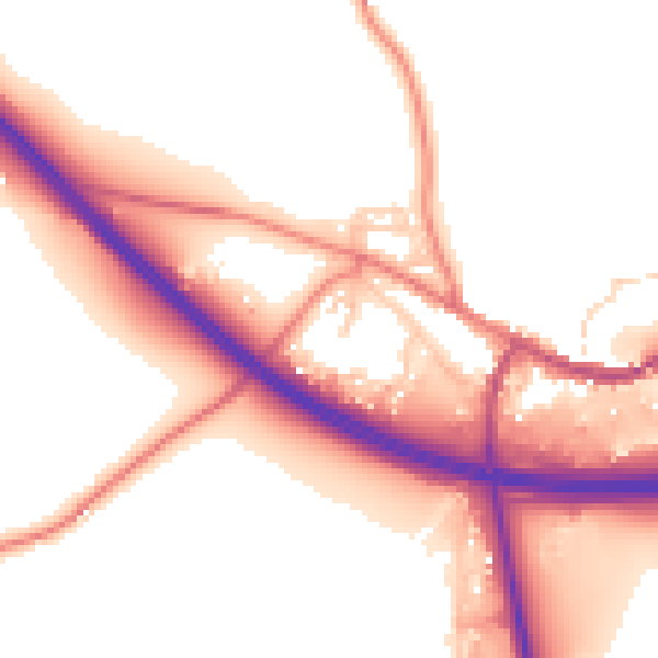 Daytime road noise heatmap for CA17 4BB