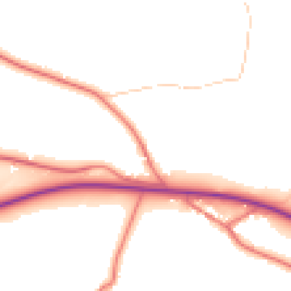 Daytime road noise heatmap for CA17 4NY