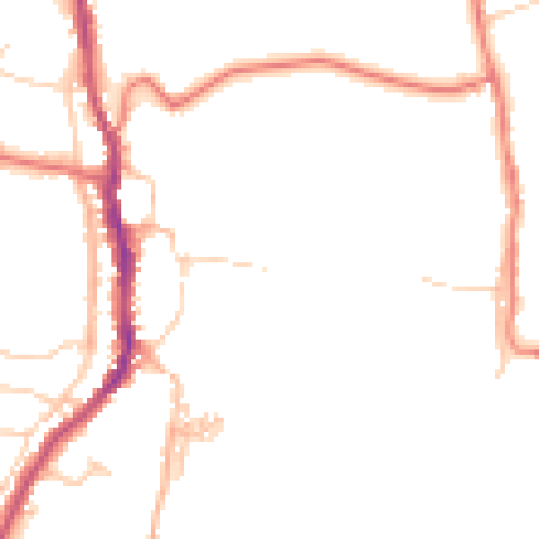 Daytime road noise heatmap for CA17 4SA