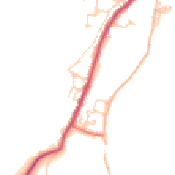 Daytime road noise heatmap for CA17 4SX