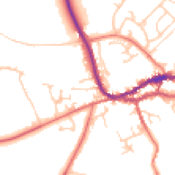 Daytime road noise heatmap for CA8 1AL