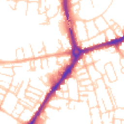 Daytime road noise heatmap for CB1 1AN