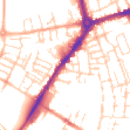 Daytime road noise heatmap for CB1 1BN