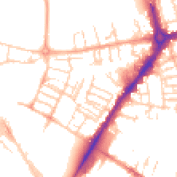 Daytime road noise heatmap for CB1 1DP