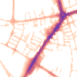 Daytime road noise heatmap for CB1 1DR