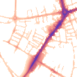 Daytime road noise heatmap for CB1 1DS