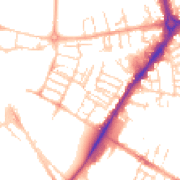 Daytime road noise heatmap for CB1 1DU