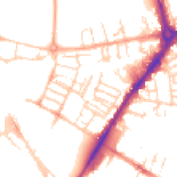 Daytime road noise heatmap for CB1 1ES