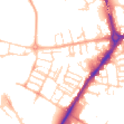 Daytime road noise heatmap for CB1 1EW
