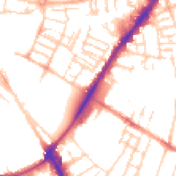 Daytime road noise heatmap for CB1 1HQ