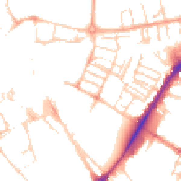 Daytime road noise heatmap for CB1 1JL