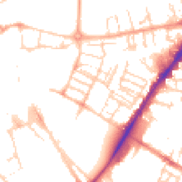 Daytime road noise heatmap for CB1 1JU