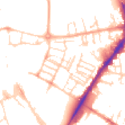 Daytime road noise heatmap for CB1 1JY