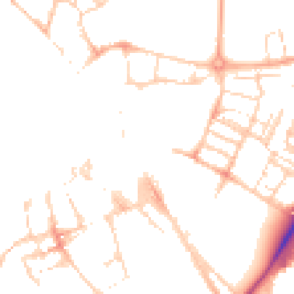 Daytime road noise heatmap for CB1 1NP