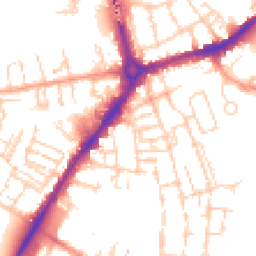 Daytime road noise heatmap for CB1 1QB