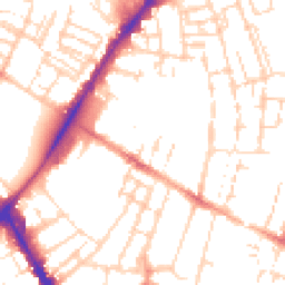 Daytime road noise heatmap for CB1 2AN