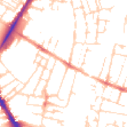 Daytime road noise heatmap for CB1 2BD