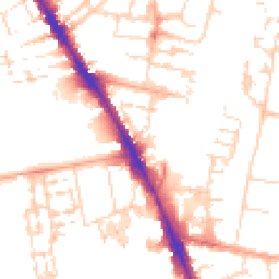 Daytime road noise heatmap for CB1 2BP