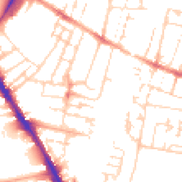 Daytime road noise heatmap for CB1 2BZ