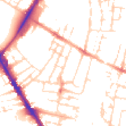 Daytime road noise heatmap for CB1 2DW