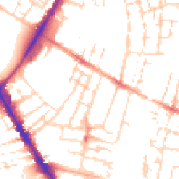 Daytime road noise heatmap for CB1 2EE