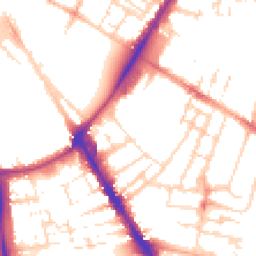 Daytime road noise heatmap for CB1 2EH