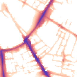 Daytime road noise heatmap for CB1 2EP