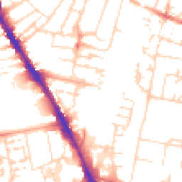 Daytime road noise heatmap for CB1 2GE