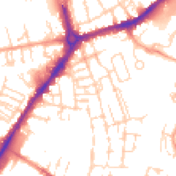 Daytime road noise heatmap for CB1 2LX