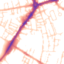 Daytime road noise heatmap for CB1 2NQ