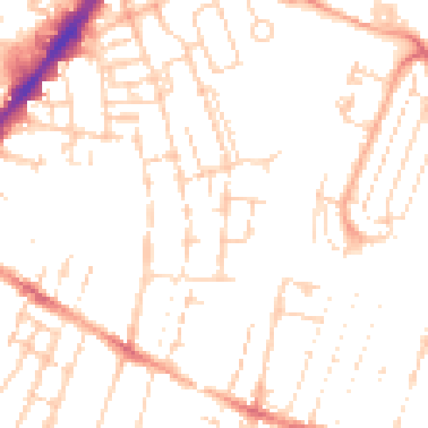 Daytime road noise heatmap for CB1 2PA
