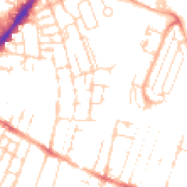 Daytime road noise heatmap for CB1 2PD