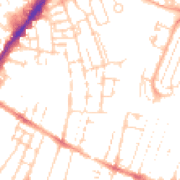 Daytime road noise heatmap for CB1 2QA