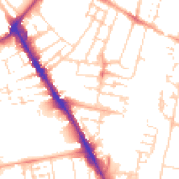Daytime road noise heatmap for CB1 2RG