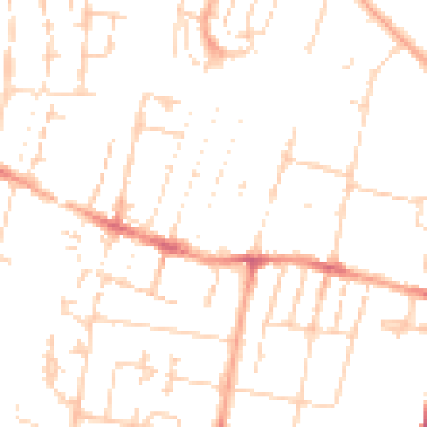 Daytime road noise heatmap for CB1 3AS