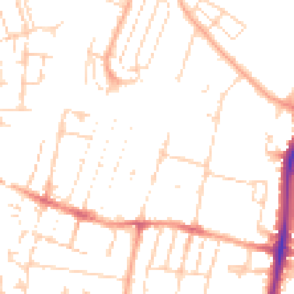 Daytime road noise heatmap for CB1 3BU