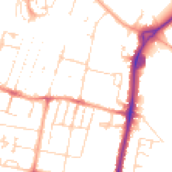 Daytime road noise heatmap for CB1 3DP