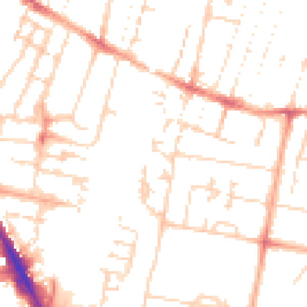 Daytime road noise heatmap for CB1 3QE