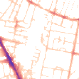 Daytime road noise heatmap for CB1 3RE