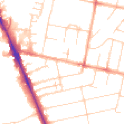 Daytime road noise heatmap for CB1 7BJ
