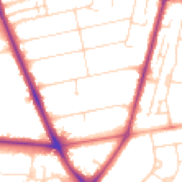 Daytime road noise heatmap for CB1 7BQ