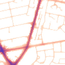 Daytime road noise heatmap for CB1 7SR